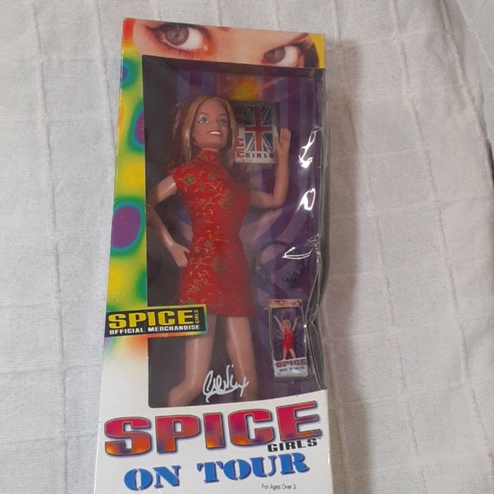 Vintage NIB Spice Girl Figurines and Ginger Spice 12" doll.